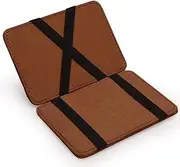 [outret] Men's Magic Money Clip Slim Pocket Wallet Credit Card Holder Thin Mini Small Short PU Leather Simple Bifold Folding Wallet