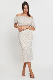 Print Midi Skirt High Waist - Size 14, Women's Midi Pencil