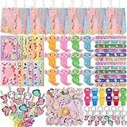 LiYiQ 134 Pcs Axolotl Party Favors included Squeeze Toys Straws Keychains Stamps Slap Bracelets Make Your Own Axolotl Stickers and Gifts Bags for Axolotl Birthday Party Supplies