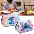 Kids Lilo Stitch Angel Cartoon Pencil Pen Case Student Make Up Stationery Bag