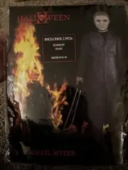 Halloween Michael Myers Jumpsuit & Mask Costume Size Youth M 8-10 New Halloween