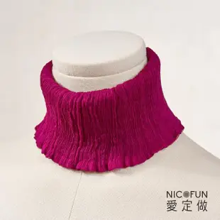 【NicoFun 愛定做】100%Silk真絲 流行色彩百搭圍脖(100%桑蠶絲 領巾 圍巾 圍脖 髮帶 皺褶絲巾)