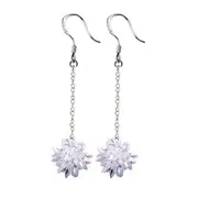 Silver plating Jewelry Long Paragraph Small Floral Ornaments Accessories Women Sweet Earrings