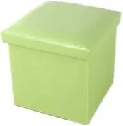 Storage Stool Cushion Pouffe Ottoman Chairs Toy Box Chest Removable Cover Soft Seat (Color : Green)