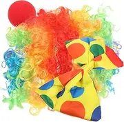 [VALICLUD] 1 Set Clown Outfit Clown Costume Clown Wig Show Prop Clown Bow Tie Party Props Red Bow Tie Clown Accessories Clowncore Clothes Clown Nose Festival Clown Kit Sponge Colorful