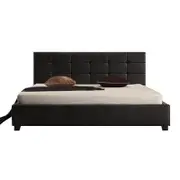 Fife King PU Leather Padded Bed Frame in Black