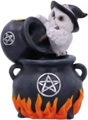 Nemesis Now Snowy Brew Backflow Incense Burner, Black, 17cm