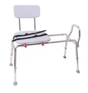 Sliding Transfer Bench Molded Seat Back Bath Stool Tub