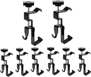 8pcs Stainless Steel Brick Wall Clips, Brick Hooks Clamp，Adjustable 2.32-2.99inch Stainless Steel Brick Wall Clips for Hanging Outdoor Pictures,No Need to Drill Nails or Screws (Black)
