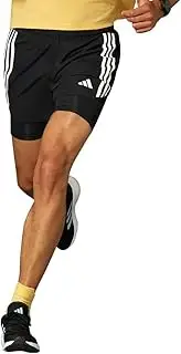 [adidas] Performance Own The Run 3-Stripes 2-in-1 Men's Running Shorts