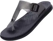 [Harssidanzar] Men's Gentle Toe Separator, Arch Support Orthopaedic Foot Bed with Soft Cushion, Comfortable, Flat for Indoor and Outdoor Beach Toe Separator KM217
