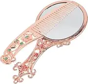 1 Set Vintage Handheld Mirror and Comb Set Exquisite Antique Design for Parties Weddings and Travel Lightweight and Portable Decorative Makeup Accessories Retro Style with