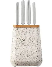 [Furi] Stone Knife Block 5 Piece in Olive Terrazzo