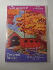 Anita Goodesign Embroidery Machine Design CD Covered Bridge 12 Tiles New Sealed