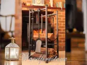 WOOD HEATER FIREPLACE Indoor Log Holder with POKER - TONGS - BRUSH - SHOVEL Set*