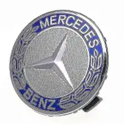 Auspicious-4pc 75mm Center Wheel Caps Rim Emblem Logo Blue For Mercedes Benz