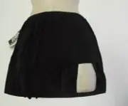 Black Split front Cheer Jazz Skirt Ch/Ladies sizes Slinky Spandex miniskirt