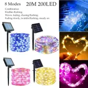 200 LED Solar Power Fairy Lights String Lamps Party Wedding Decor Garden Outdoor