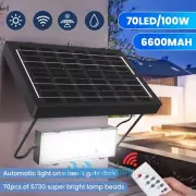 100W LED Solar Street Light Dusk-Dawn PIR Wall Flood Light 90000000LM w/ Remote