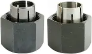 2 piece Router Collet Kit 1/4" and 1/2" fits for Dewalt 326286-04, 326286-03, Bosch 2610906283, 2610906284, Hitachi 323-293, 323-421,Big Horn 19691,19693&RC025DW,RC050DW