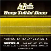 La Bella Deep Talkin Bass Gold Flats Electric Bass Strings - 5-String