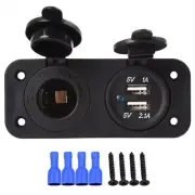 5V USB Car Cigarette Lighter Socket Splitter Charger Power Adapter Blue Light D