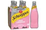 Schweppes Zero Sugar Pink Lemonade Soft Drink Bottles Glass Multipack 300ml x 4 Pack