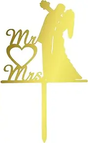 Mr and Mrs Wedding Cake Topper Gold Bride Groom Figurines Decorations Supplies