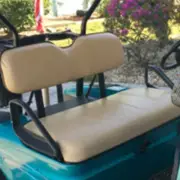 Front Replacement Seat Cover Skin Leather Beige For E-Z-Go TXT Golf Cart