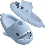 [KALEKI] Fun Shark Slides Bathroom Shower Non-slip Slippers Outdoor Couple Slippers Summer Beach Slippers for Men and Women smiley face slippers
