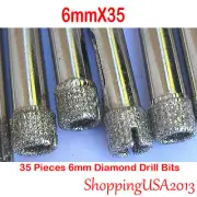 35Pcs 6mm Diamond Drill Bits Hole Saw Cutter Glass Marble Granite Ceramic Tile