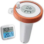 Pool Thermometer Floating, Digital Waterproof Swimming Pool Thermometer with Indoor Temperature Humidity Monitor, IPX7 Waterproof, for Swimming Pool, SPA, Hot tub, Fish Tank