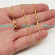 Genuine 18K Gold Filled Tarnish/Nickel-Free 2 mm 34" Round Snake Chain Necklace
