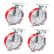 8 Inch Industrial Casters Set of Heavy Duty Casters 4 8 Inch Swivel & Brake
