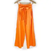Alice + Olivia Steffie Culotte Pants Womens Wide Leg Monarch Orange NWT Size 0