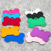 Wholesale 100Pcs Blank Pet ID Tags Custom Engraved Pet Tags Nameplate Bones Pet Name Number Tags Bones Dog ID Tags Pet Collars Pet Collar Accessories