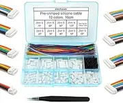 ZH 1.5MM Connector and 28AWG Pre-Crimped Silicone Cables kit, ZH1.5 Connector 2/3/4/5/6/7/8/9/10 Pin Housing JST Adapter Cable Connector with Length of 160mm (6.3inch) Wire Cable