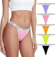 [BAJAOEY] Thongs for Women Pack G String Thongs for Women Cotton Thong Underwear Sexy Soft T-back Underwear women 5 Pack
