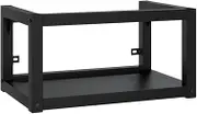 vidaXL Iron Wall-Mounted Bathroom Washbasin Frame with Simplified Assembly in Black, Weather-Resistant and Easy to Clean