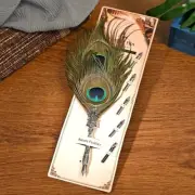 European Style Retro Peacock Feather Quill Pen. 6 Stainless Steel tips. NIB