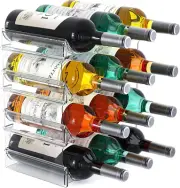 Plastic Water Bottle Organizer and Wine Rack Storage Holder,4 Tier 12 Containers