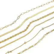 [Generic] Gold Bracelets for Women Bracelets Sets Dainty Herringbone Jewelry Stackable Chain Paperclip Link Chain Cute Anklet Bracelet Pack for Women
