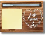 Lab Squad Sticky Note Holder, Lab Tech Appreciation Gifts, Thank You Gifts for Laboratory Professionals, Wooden Sticky Note Pad Holder, Cute Desk Accessories for Medical Lab Staff WPP93