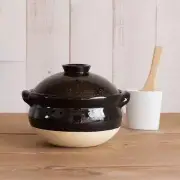 Japanese DONABE Earthen Clay Rice Pot TOJIKI TONYA Iga ware black 4 cups