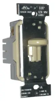 Pass & Seymour Short Slide Fan Speed Switch Ivory 5 Amp 120VAC w Wires SSSC5-I