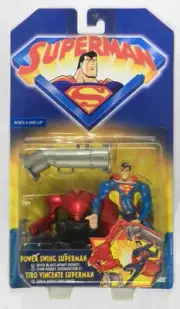 RARE 1996 Kenner Toys Supeman The Animated Series Power Swing Superman