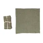 18 Inches Square Stonewashed Linen Dinner Kitchen Use, Olive Color, Set of 4 ...