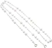 [MOBUTOFU] Mask Necklace Bead Necklace Clear Face Covering Lanyard Sunglass Hanging Charms Face Covering Retainer Clip Holder Anti Slip Chain Charms Bib Straps with Clips Beaded White Plastic