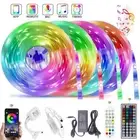 RGB LED Strip Lights IP65 Waterproof 5050 15M 10M 5M 12V IR/Bluetooth Controller