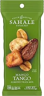 Sahale Snacks Mango Tango Almond Trail Mix, 1.5 oz Grab & Go Bags (18 Packs) - Dry-Roasted Deluxe Mixed Nuts with Dried Mango & Banana Chips - Non-GMO, Kosher Trail Mix & Certified Gluten-Free Snacks